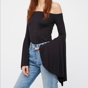 Black off the shoulder top